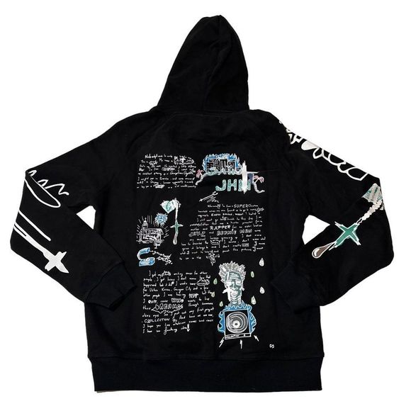 Black Graphic Hoodie and Shorts Set - Picture 3 of 6